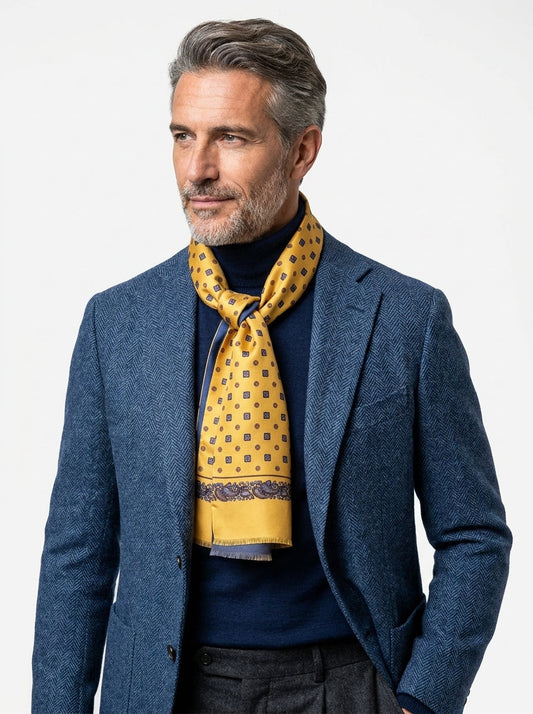 Sciarpa giallo doppiata in seta\Modal SPORTY