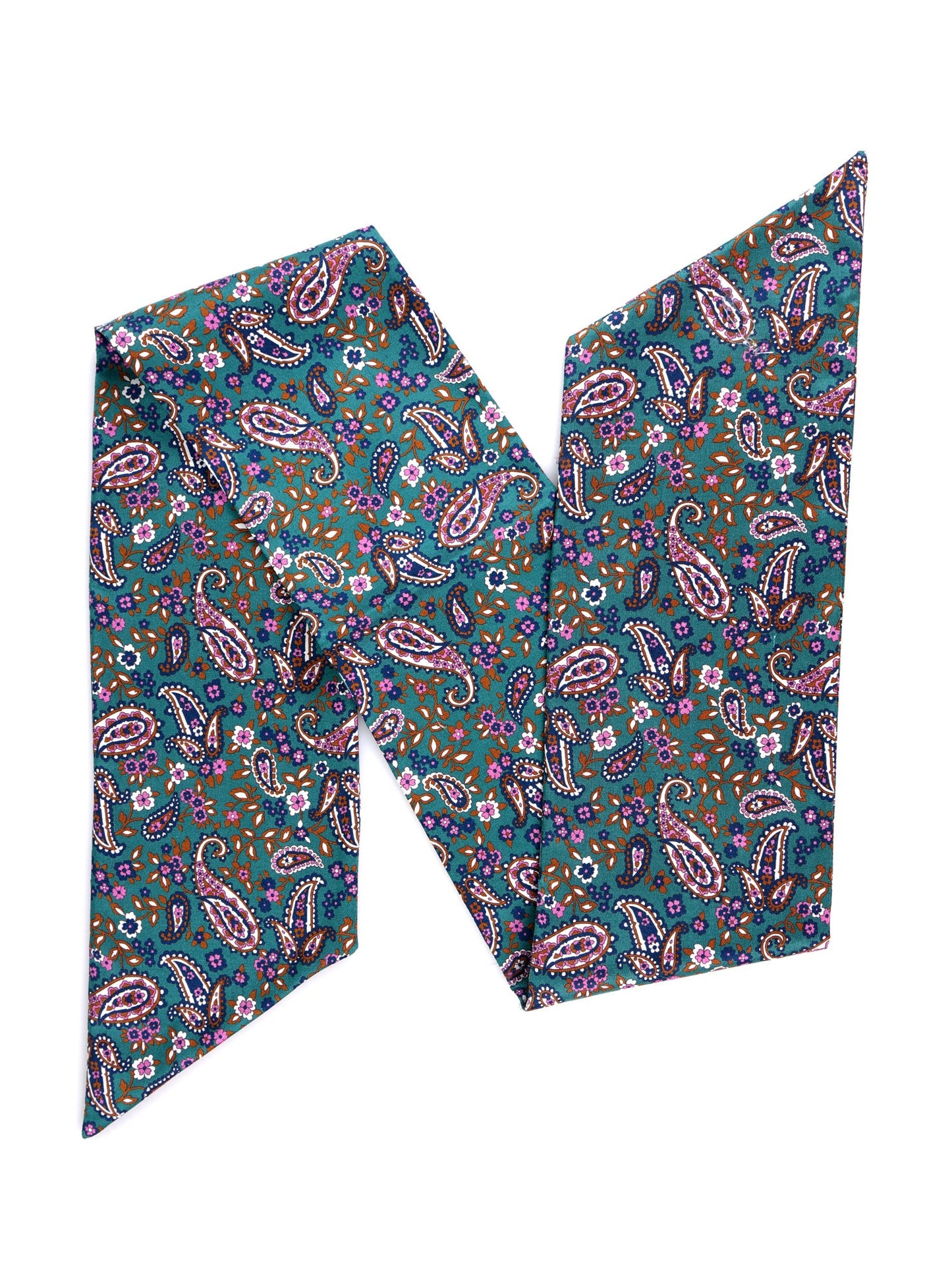 Green Panama Silk Twilly Scarf ABYSS