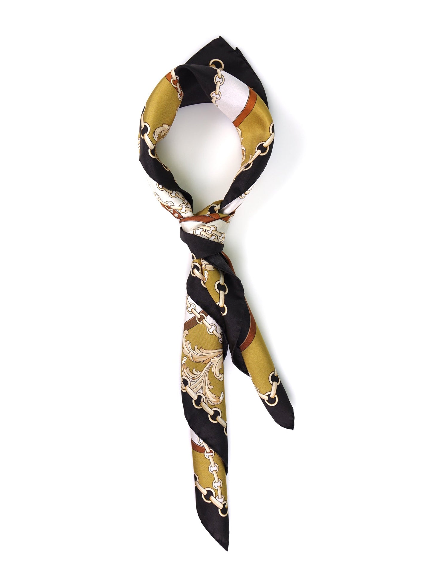 Alena Beige Print Silk Foulard 90x90cm
