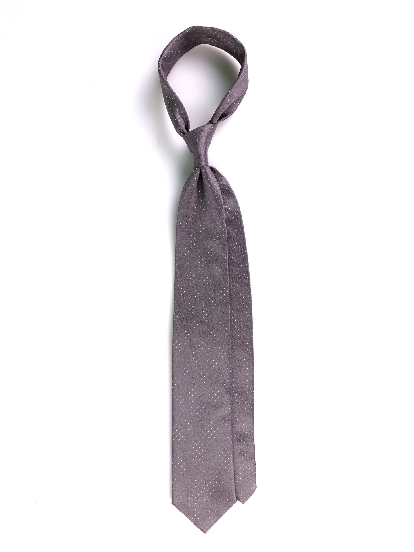 3 Fold Tie silver grey woven silk