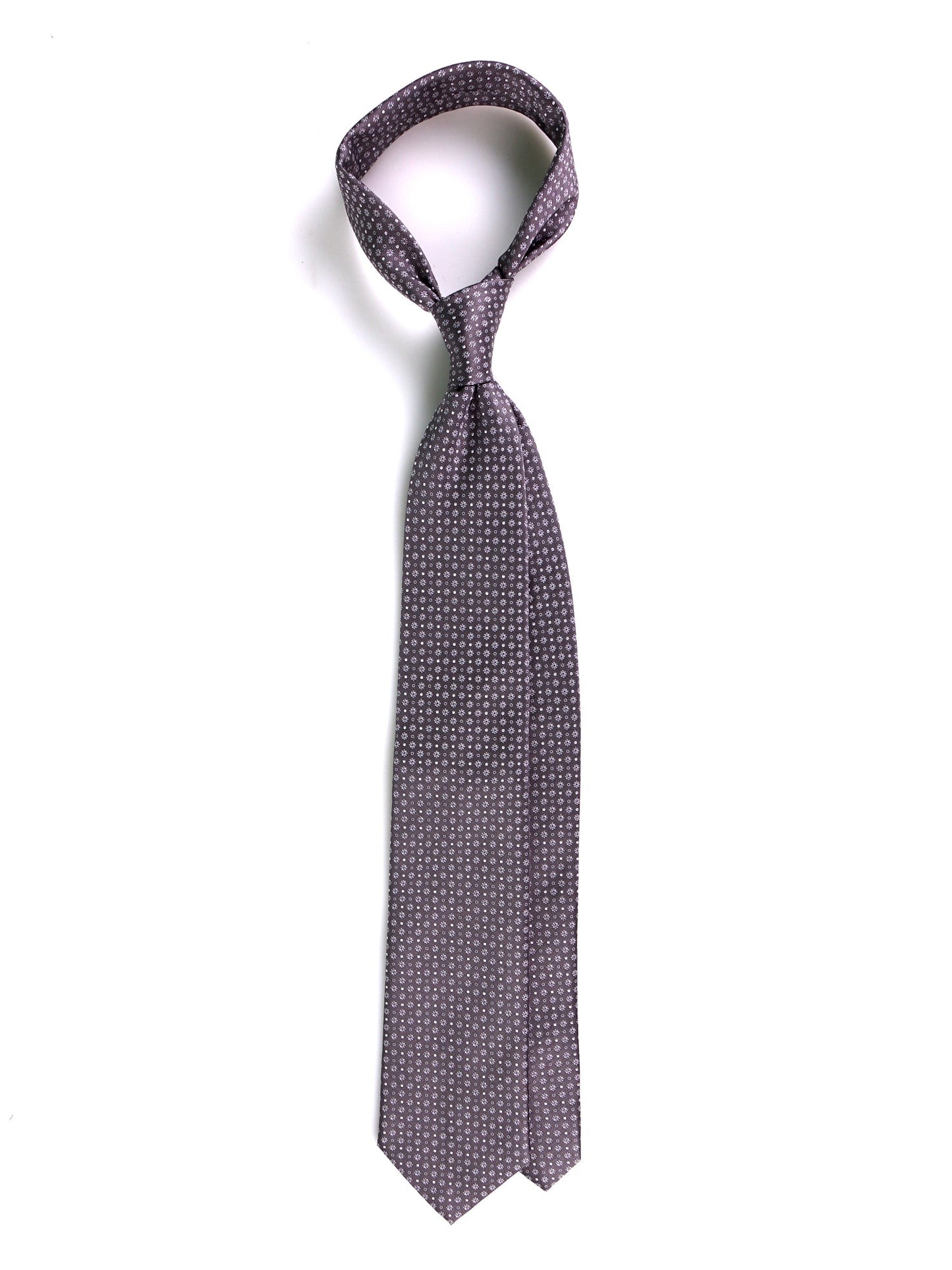 3 Fold grey AURA woven silk tie
