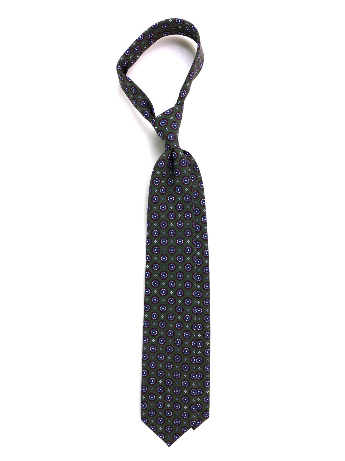 Green 3-fold tie in madder silk BILLY