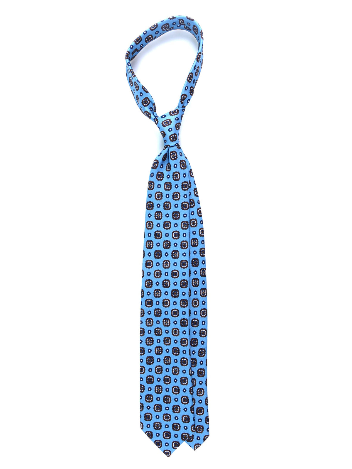 BLAZE 3-fold tie in light blue printed silk