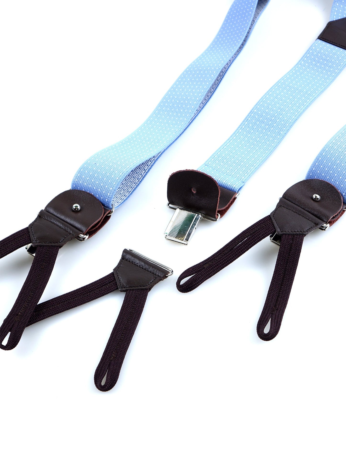 Y-strap in polka dot elastic with laces and clips ELASTIC Sky Blue