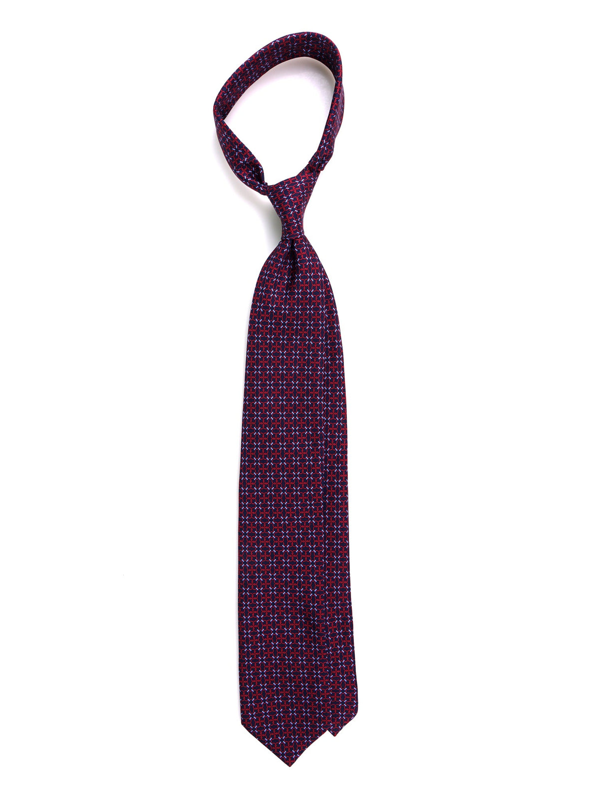 CHARI blue 3-fold printed silk tie