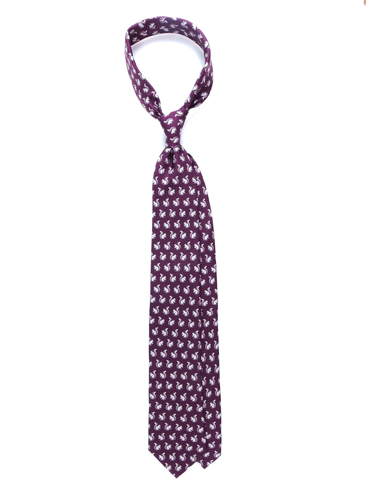 CHIP 3-fold tie in burgundy printed silk