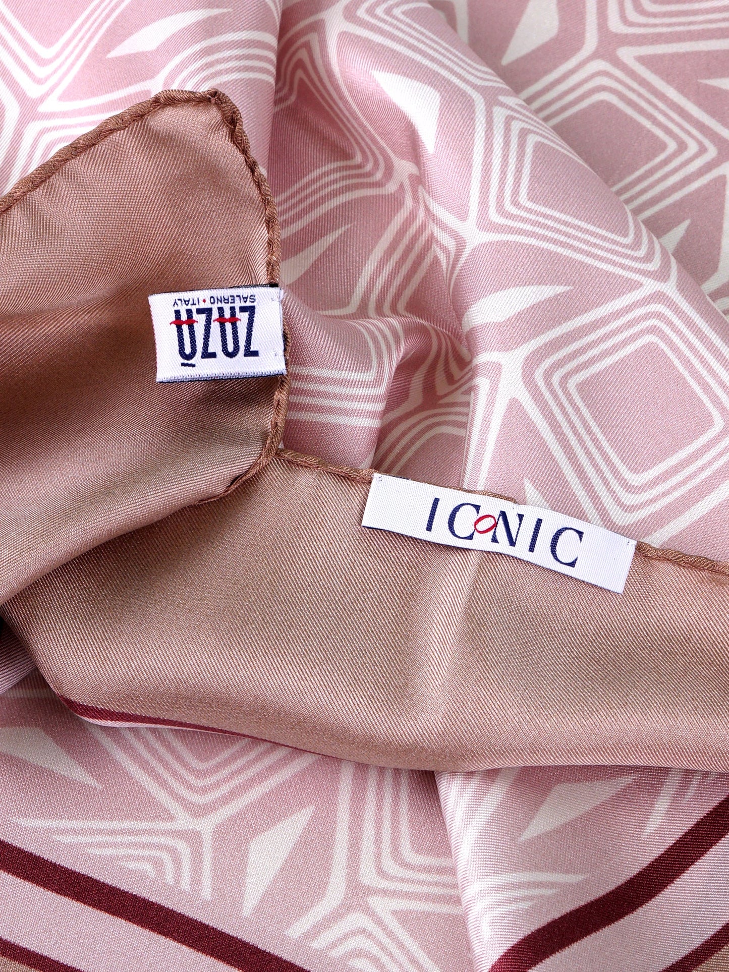 COMATOSE pink printed silk foulard