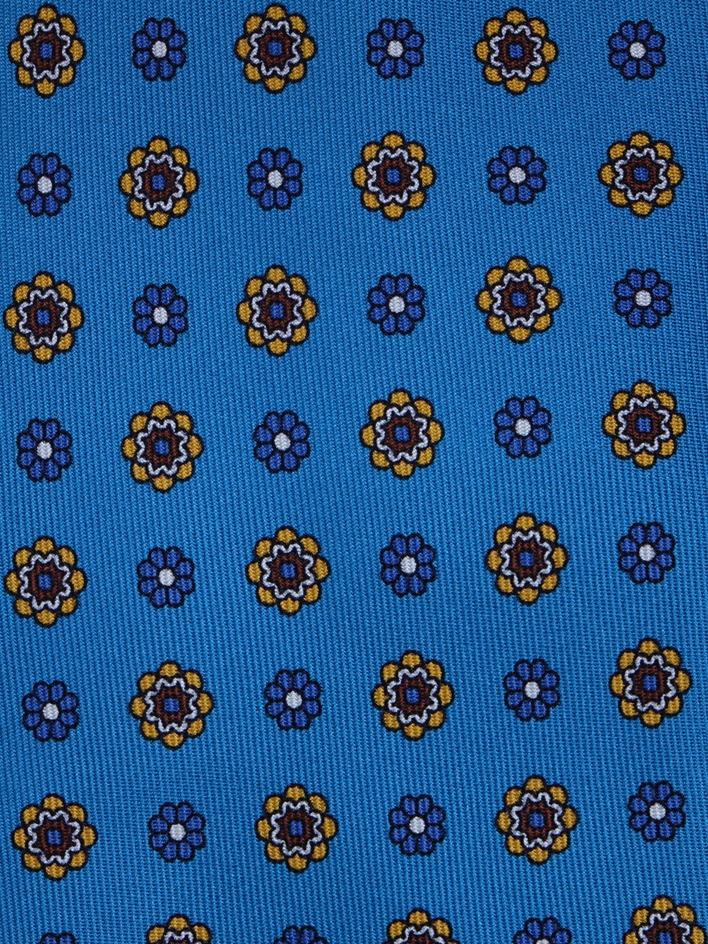 3 fold avion blue Printed silk tie SAMANTHA