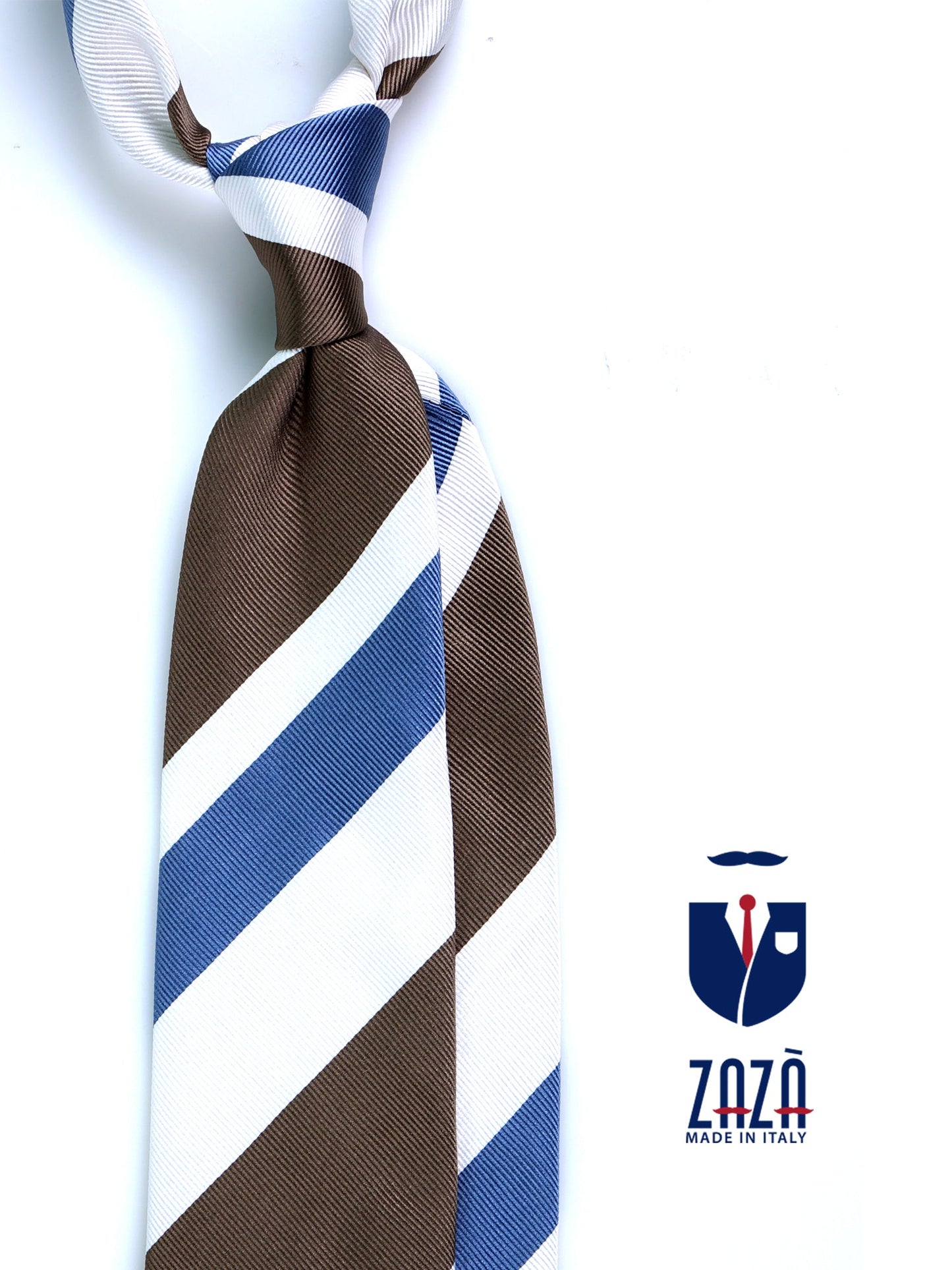 Beige 3 Folds AKUMA Jacquard Silk Tie