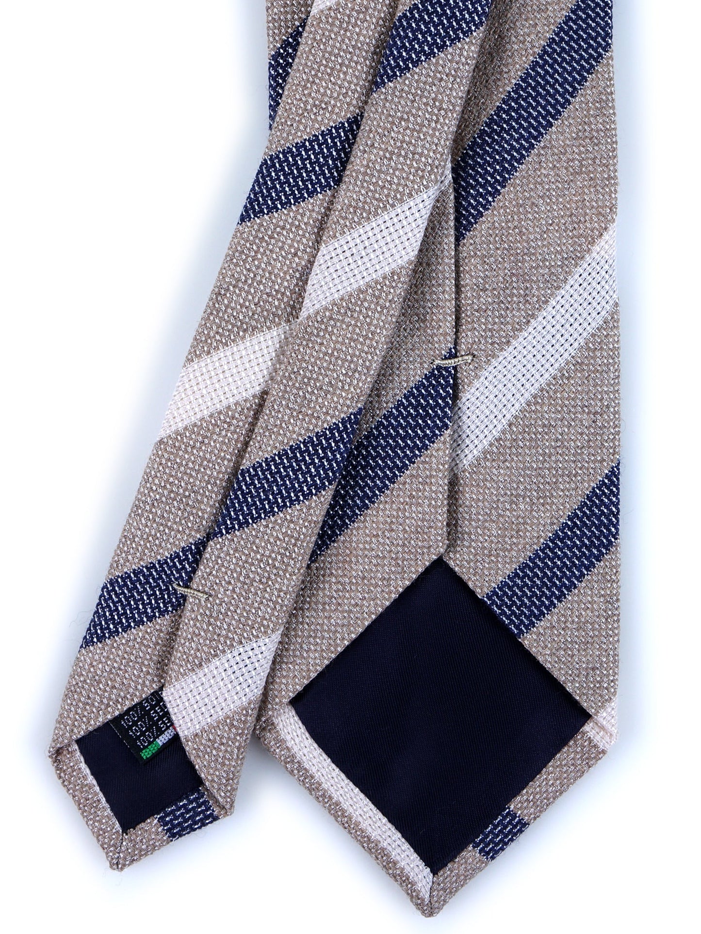 Beige 3 Fold Tie MESTE in Bourette Silk