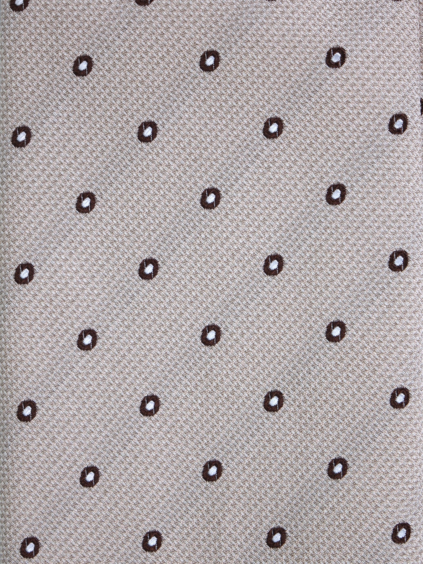 Beige 3 Fold Silk Jacquard Tie BRIGITTE