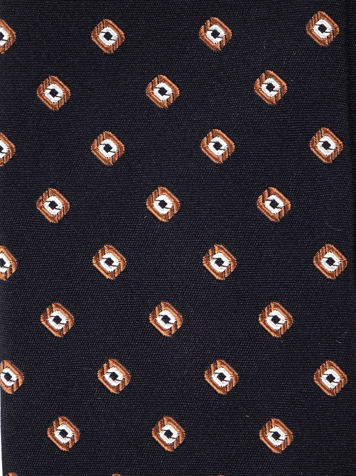 3 Fold Black Silk/Cotton Tie GINGER