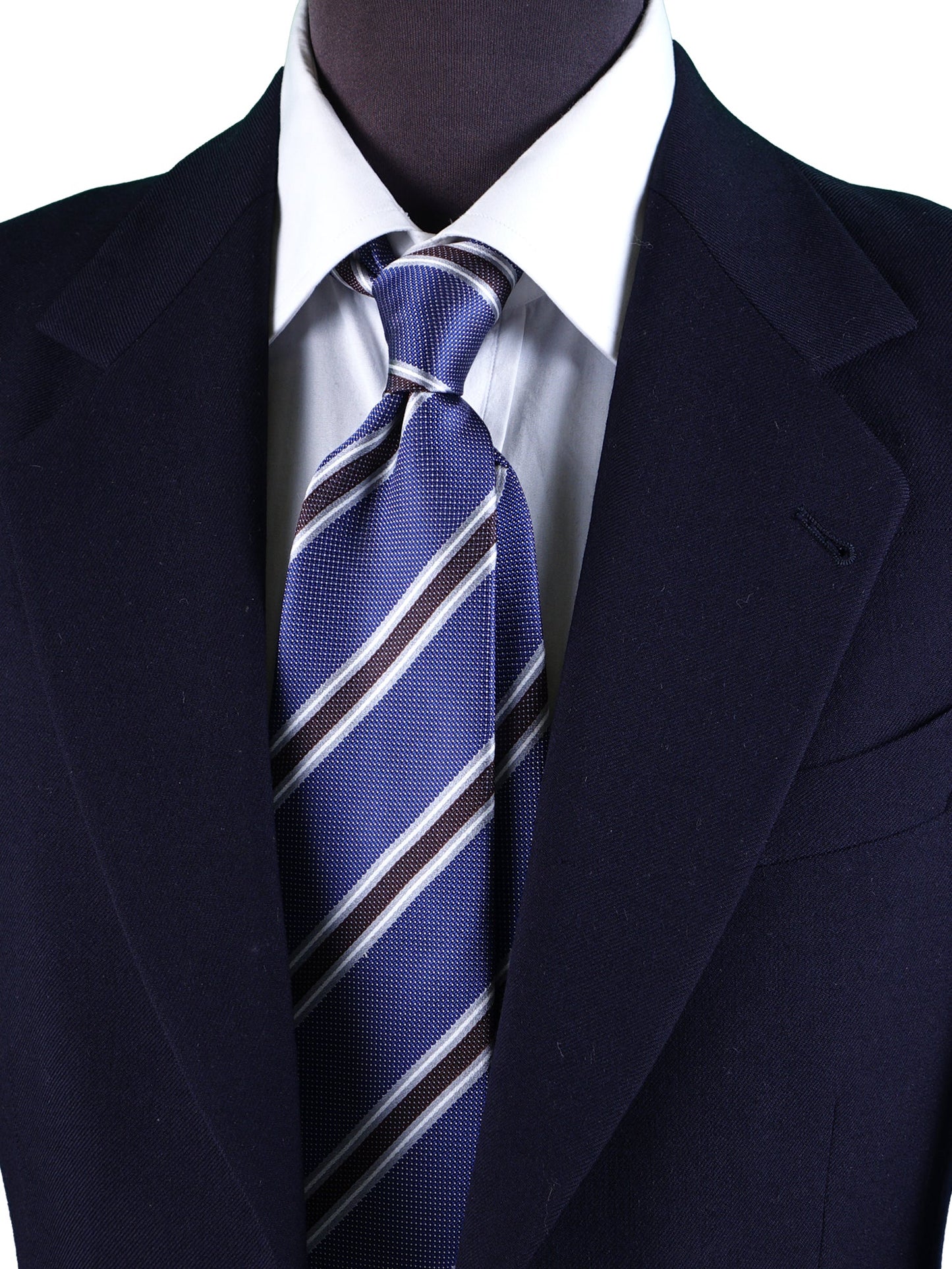 Blue Tie with 3 Folds MIAMI in Jacquard Silk