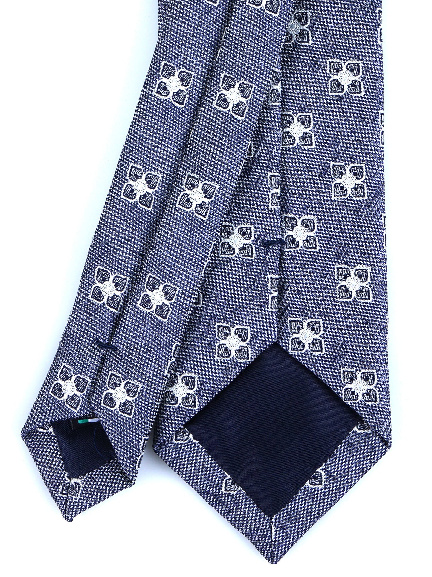 Blue 3 Fold DOLLY Tie in Silk and Cotton