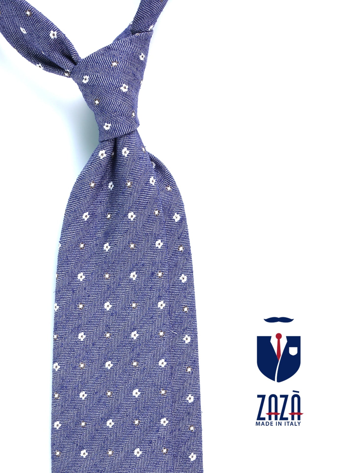 Blue 3 Fold GAGET Silk Jacquard Tie