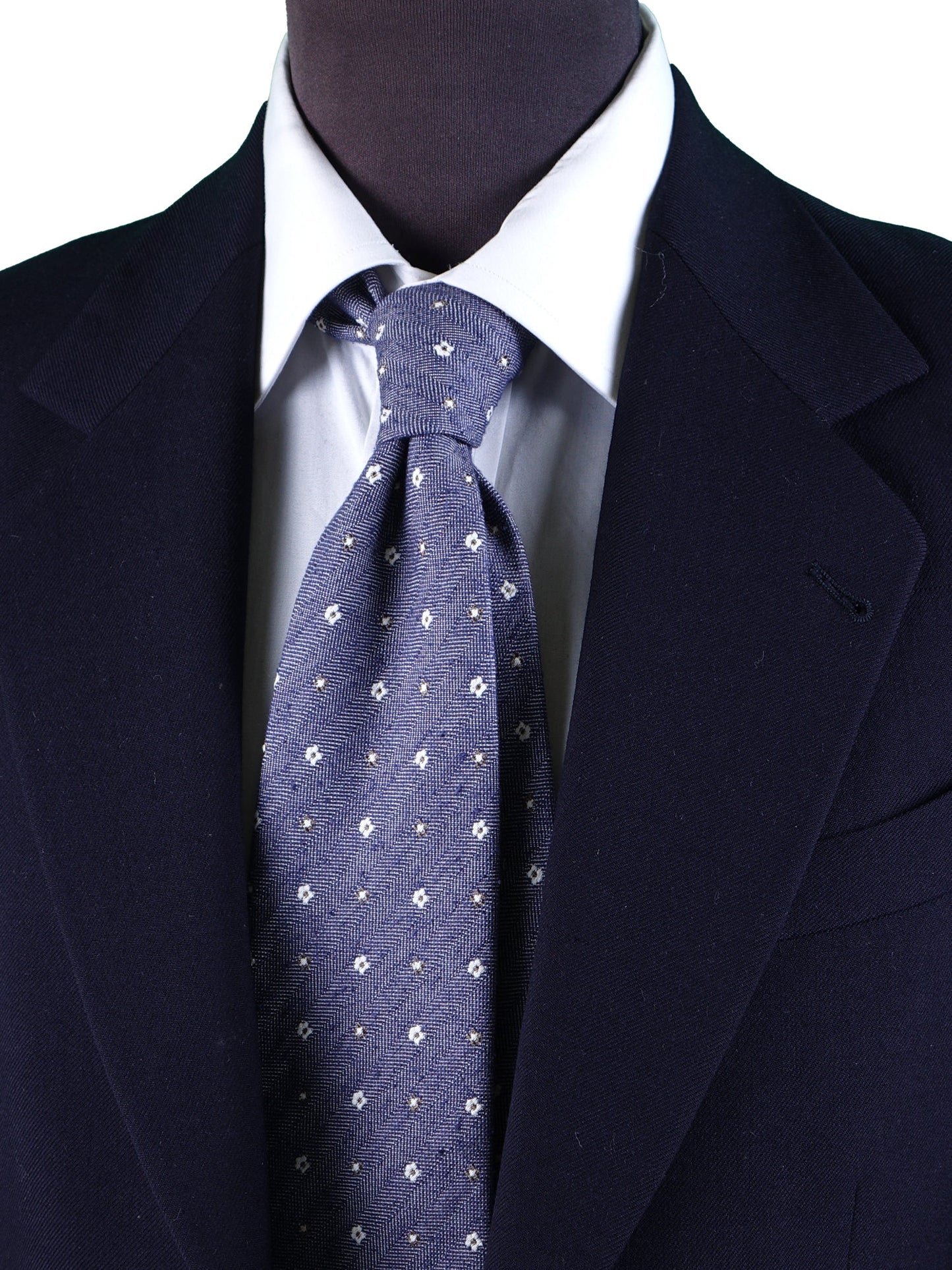 Blue 3 Fold GAGET Silk Jacquard Tie