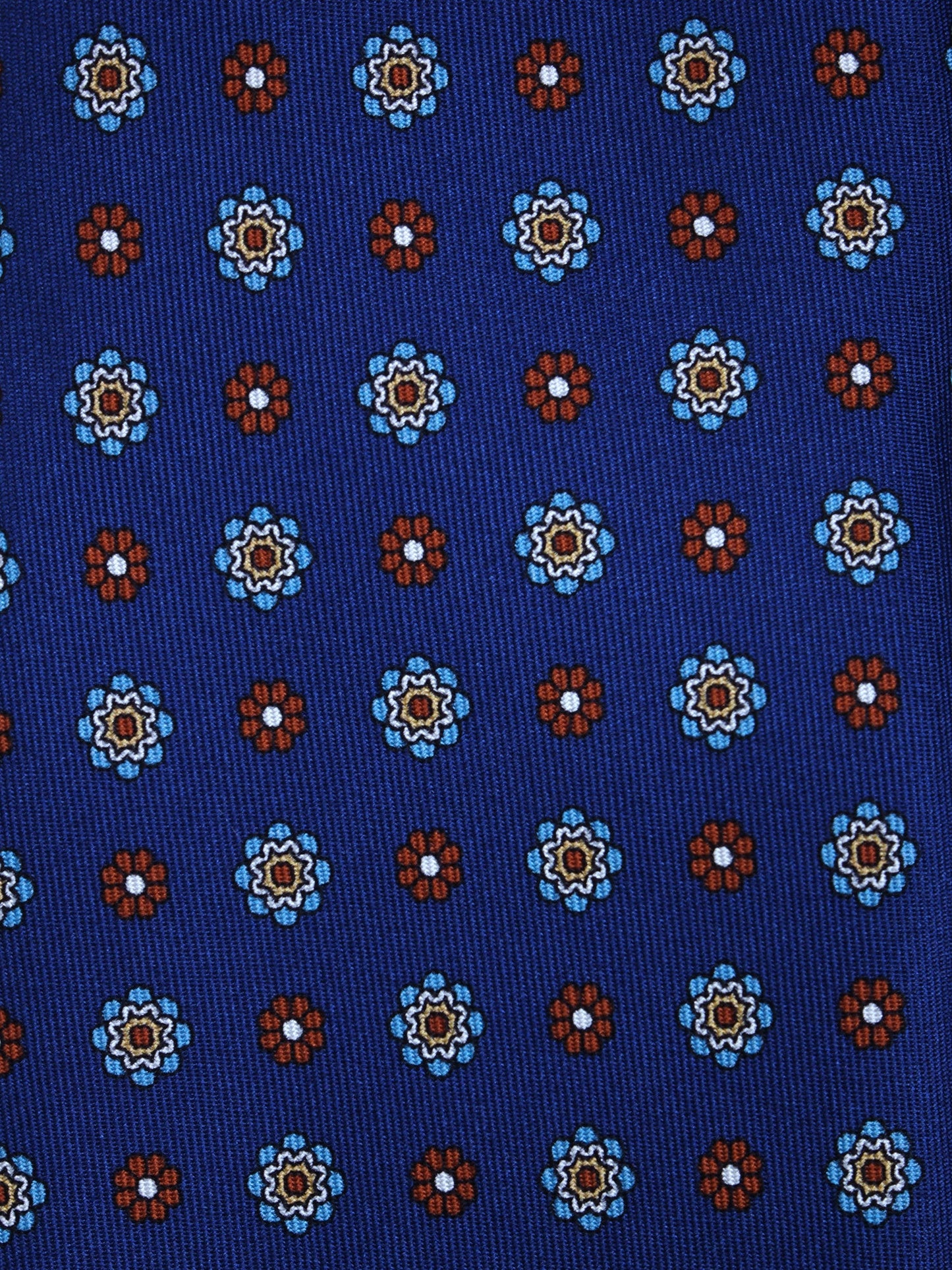 3 fold blue Printed silk tie SAMANTHA