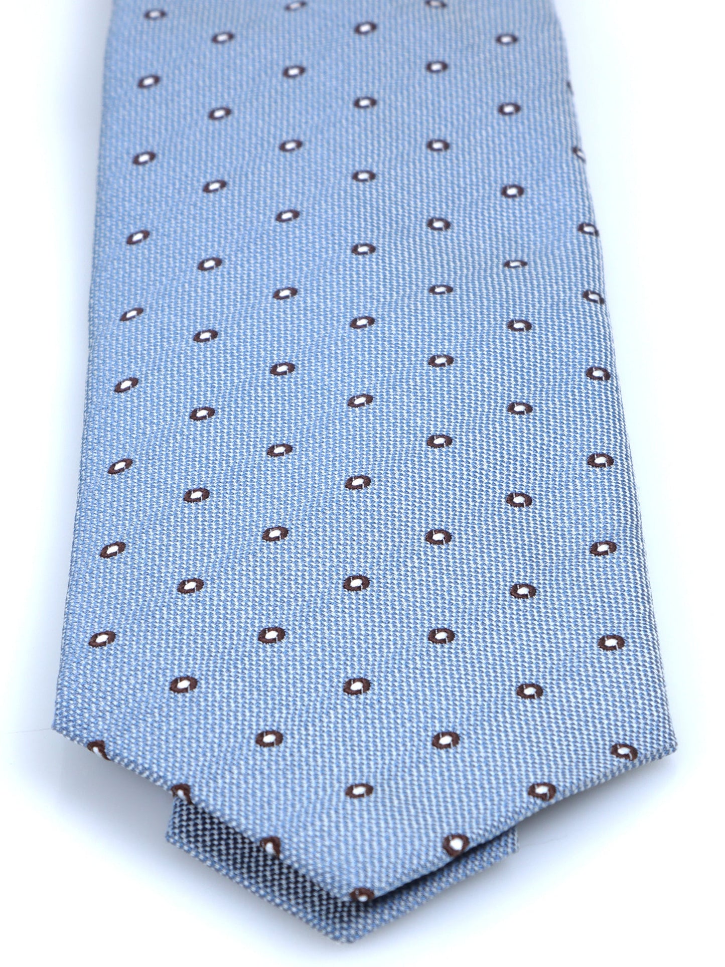 3 Fold Blue Silk Jacquard Tie BRIGITTE