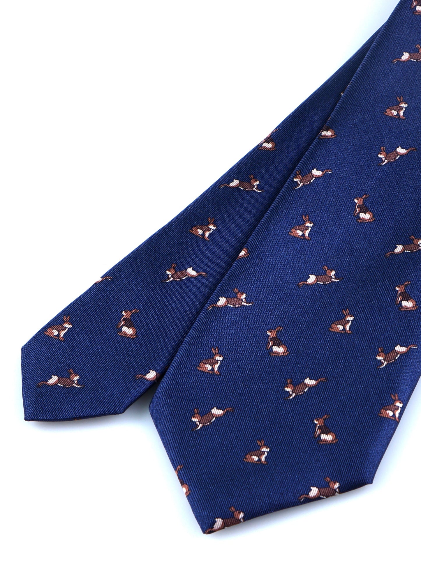 Blue Tie 3 Folds LEPRE in Printed Silk