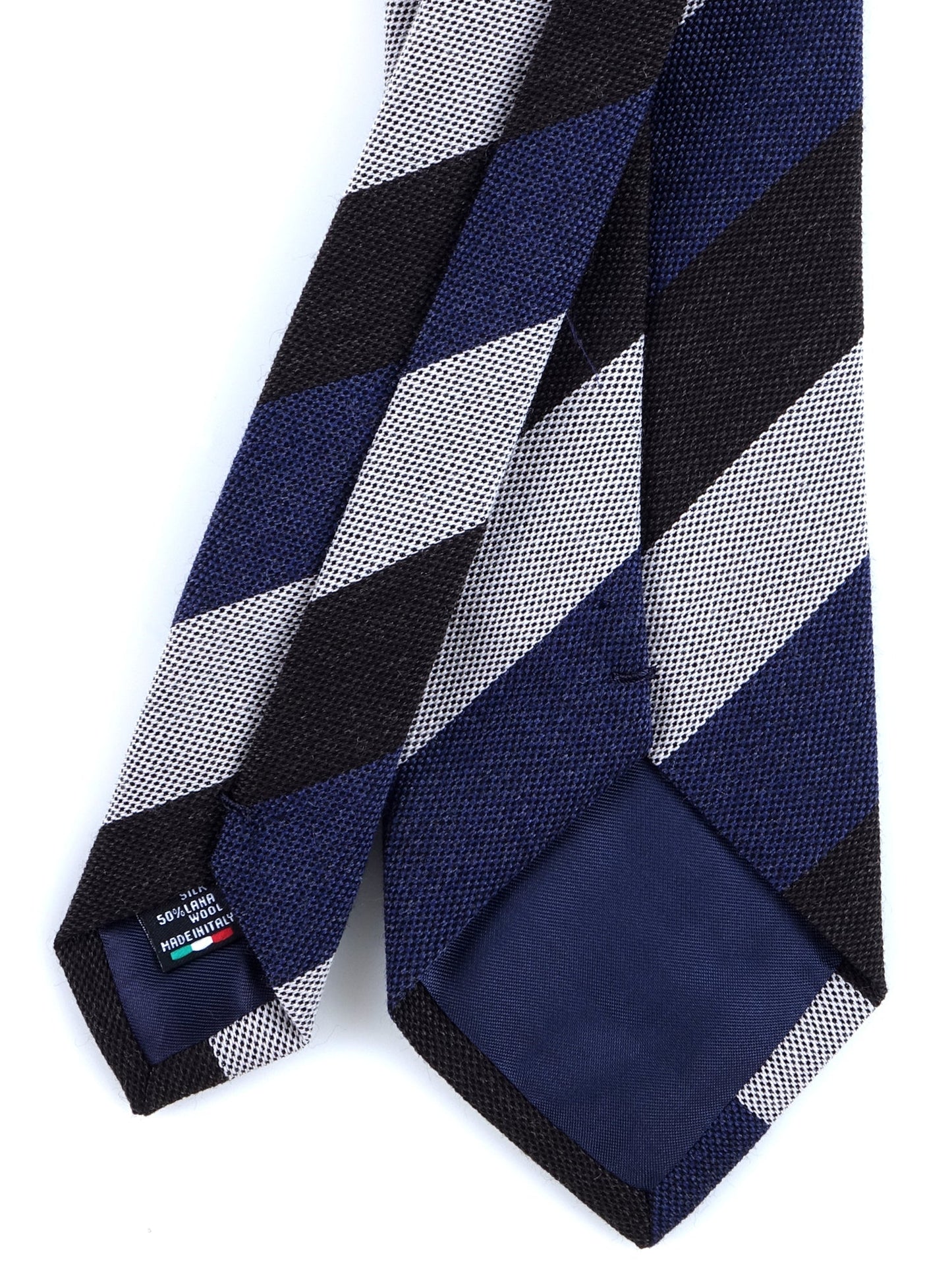 Blue/Brown 3 Folds Wool/Silk Tie MIRANDA