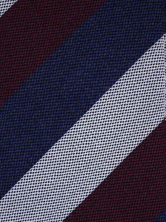 Blue/Burgundy 3 Folds Wool/Silk Tie MIRANDA