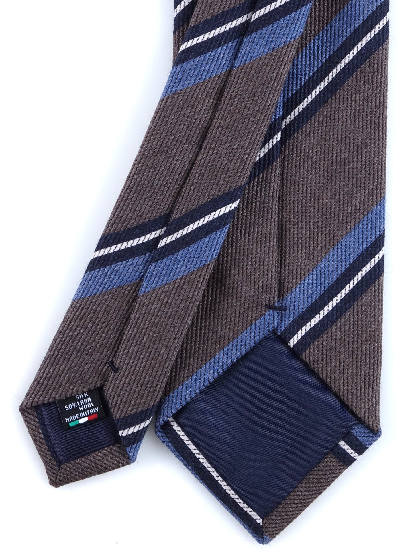 Brown 3 Fold Wool/Silk Tie ABIGAIL