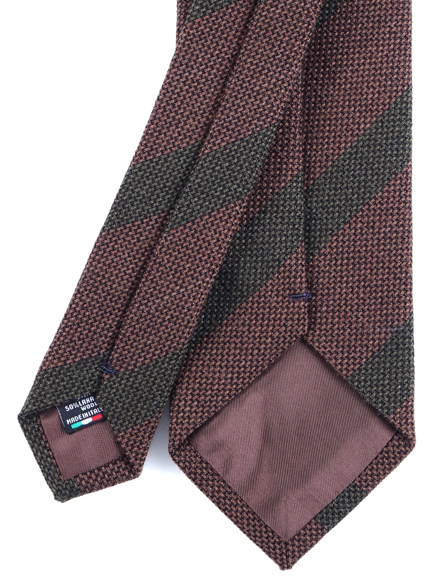 Brown 3 Fold Wool/Silk Tie WILLOW