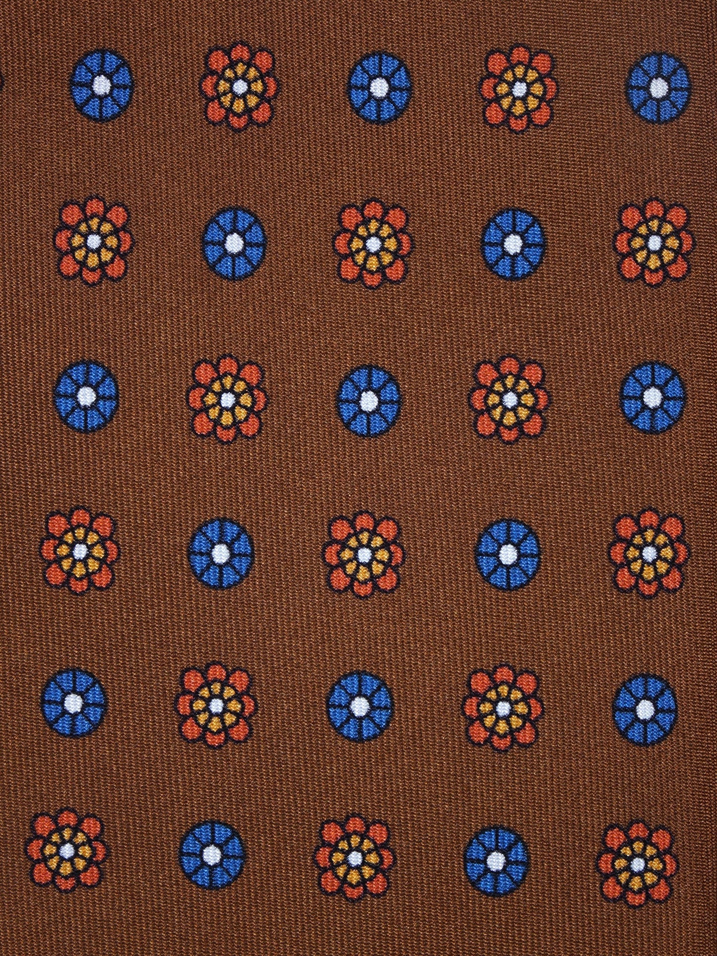 Brown 3 Folds VALERY Printed Silk Tie