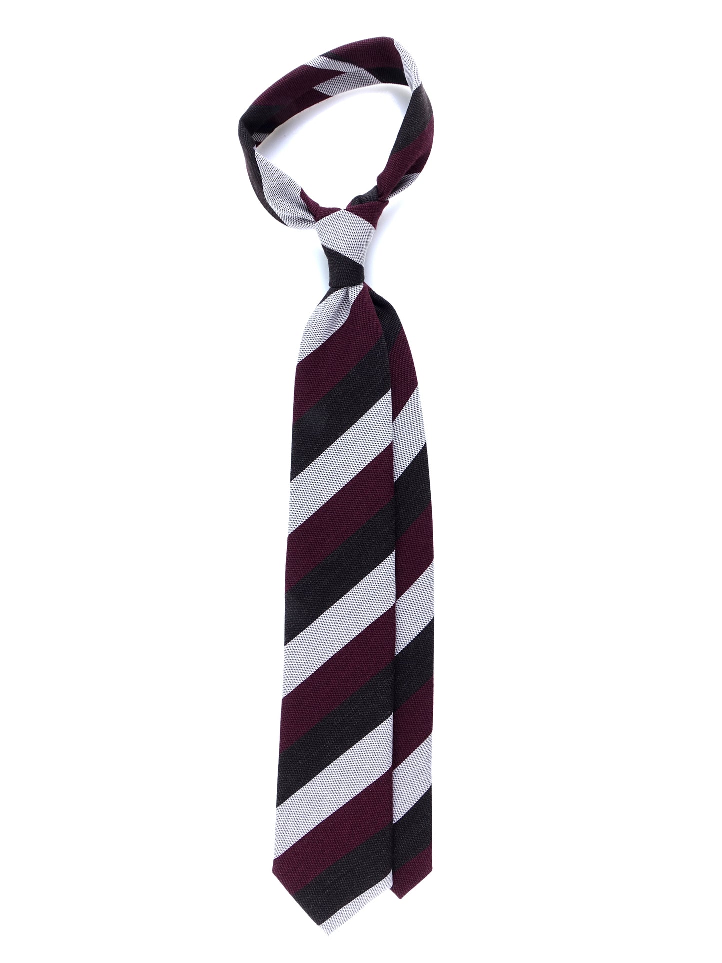 Burgundy Tie with 3 Folds in Wool/Silk MIRANDA