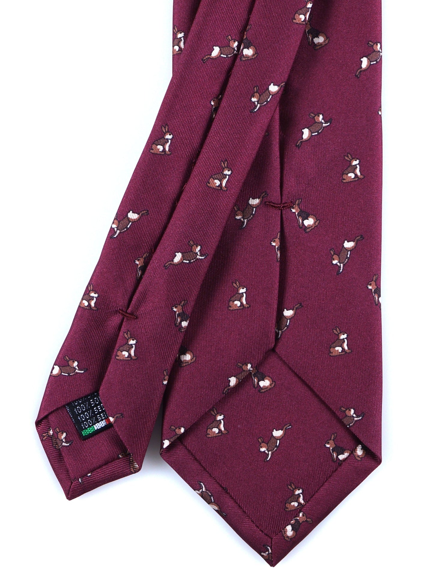 Bordeaux 3 Folds LEPRE Printed Silk Tie