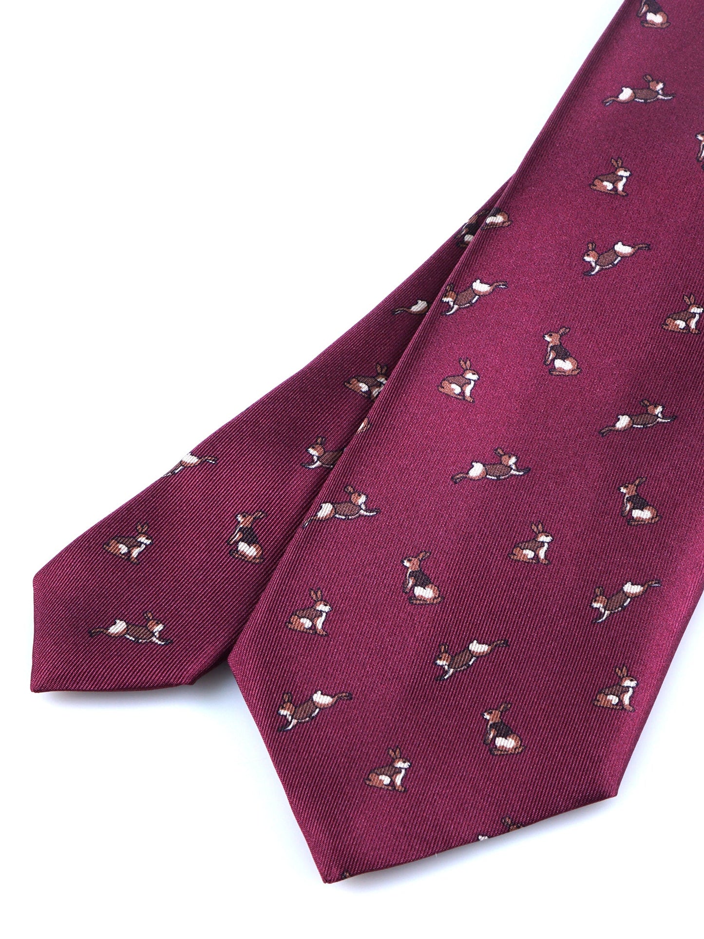 Bordeaux 3 Folds LEPRE Printed Silk Tie