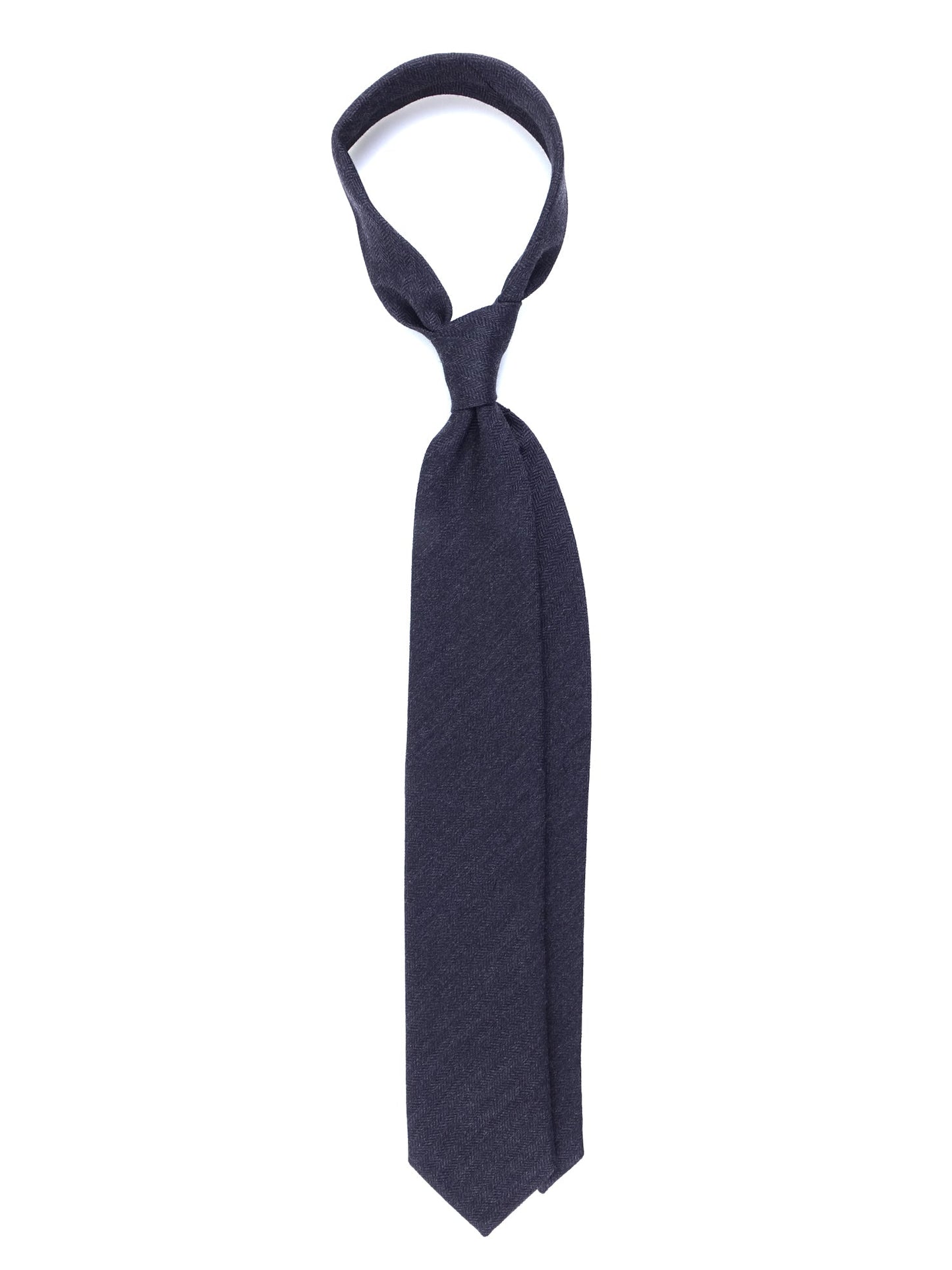 Dark Grey 3-fold KIKKY Tie in Wool/Silk