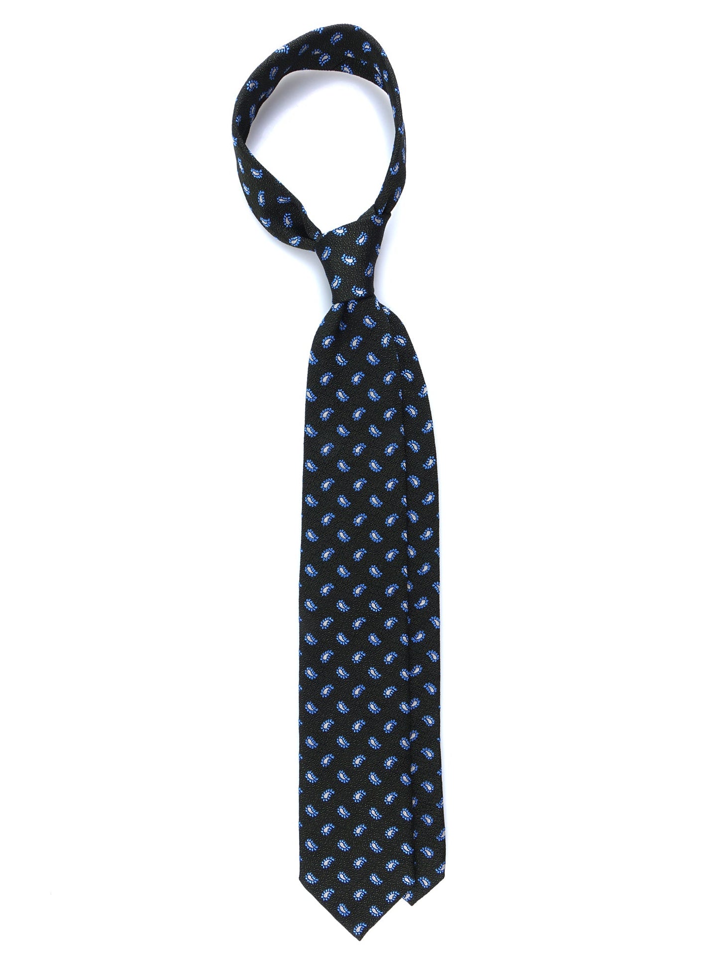 3 Fold Green Silk/Cotton Tie VALENTIA