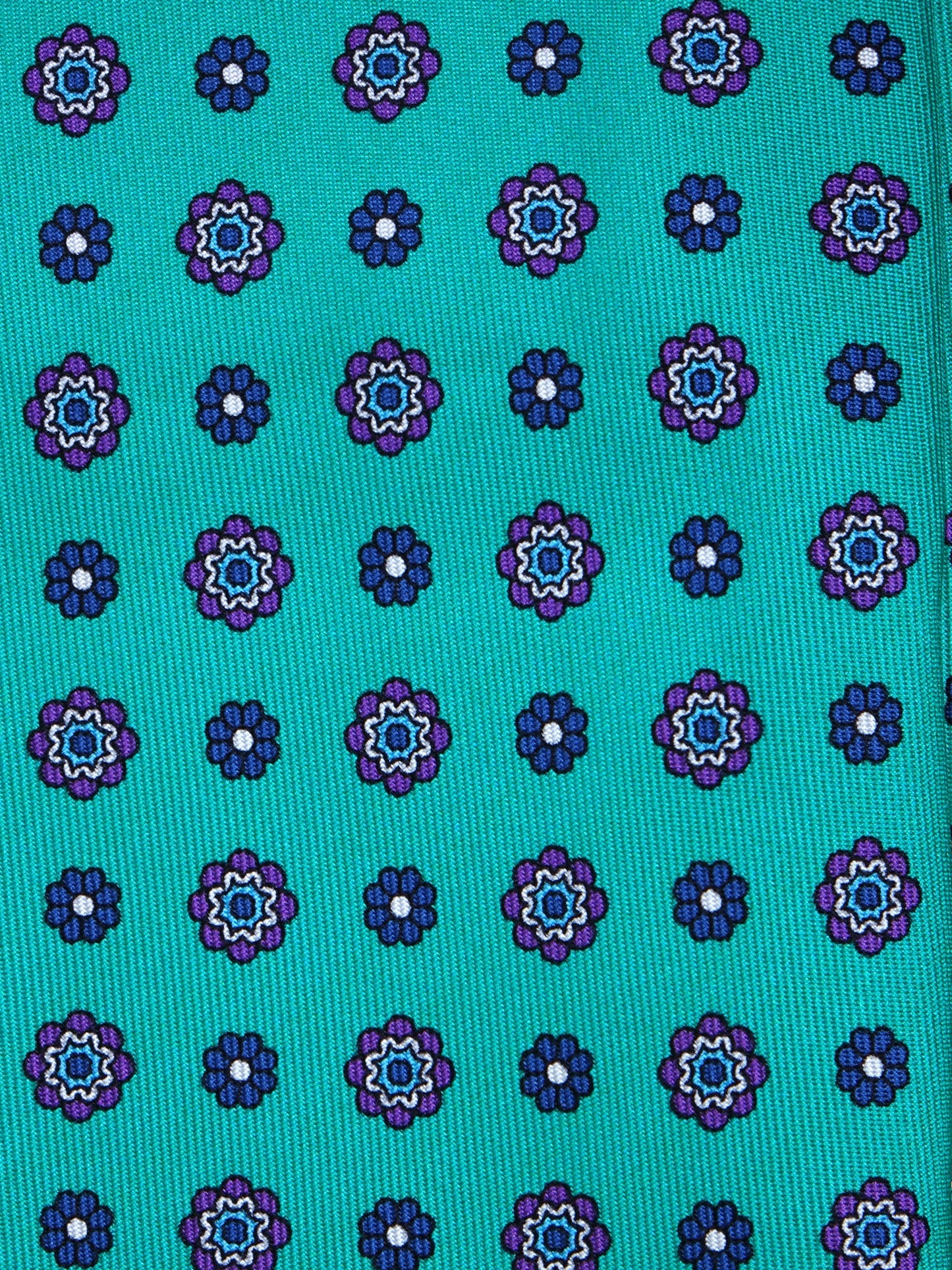 3 Fold Green Printed Silk Tie SAMANTHA