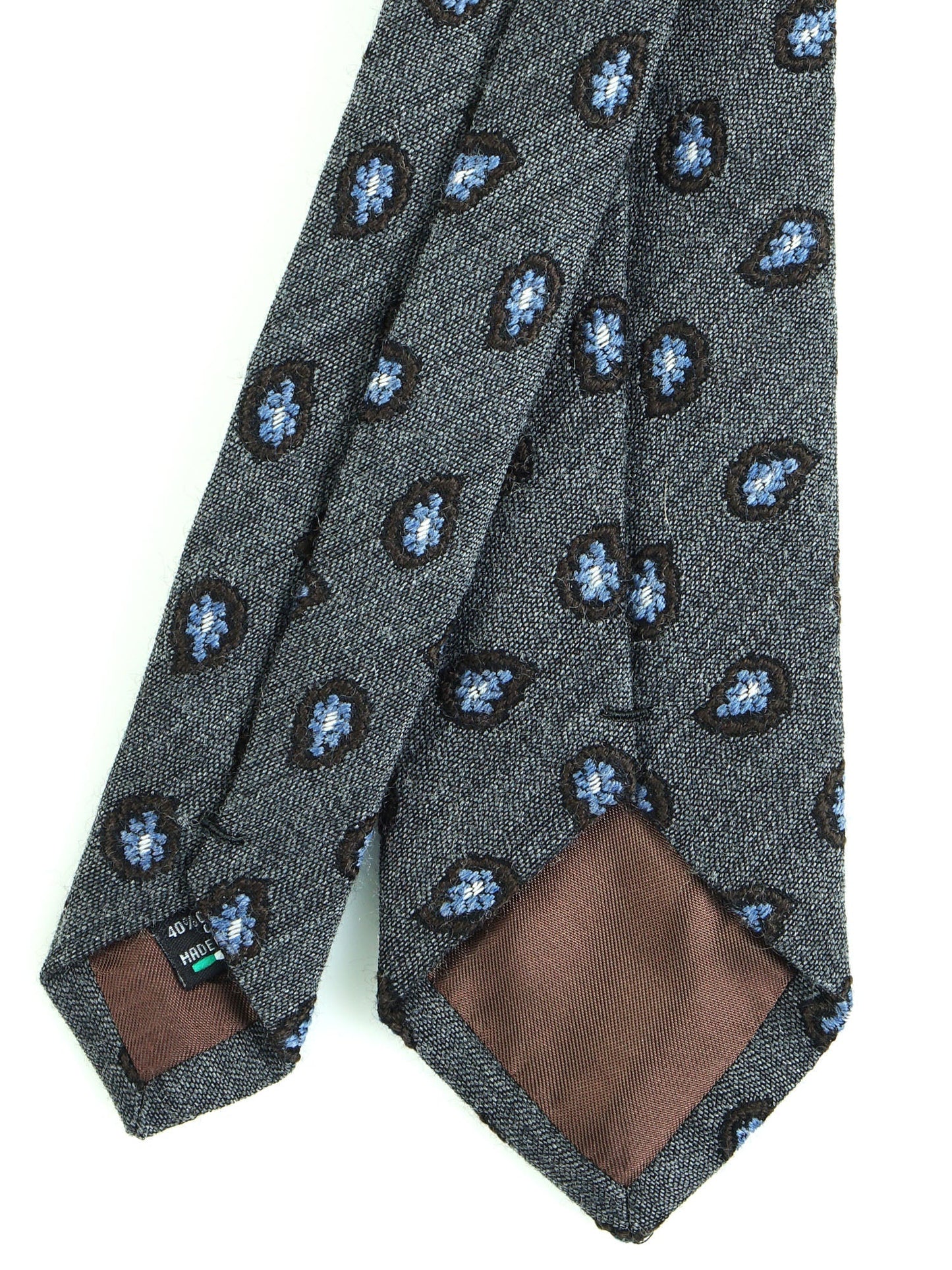 3 fold gray silk/cotton tie VARESE