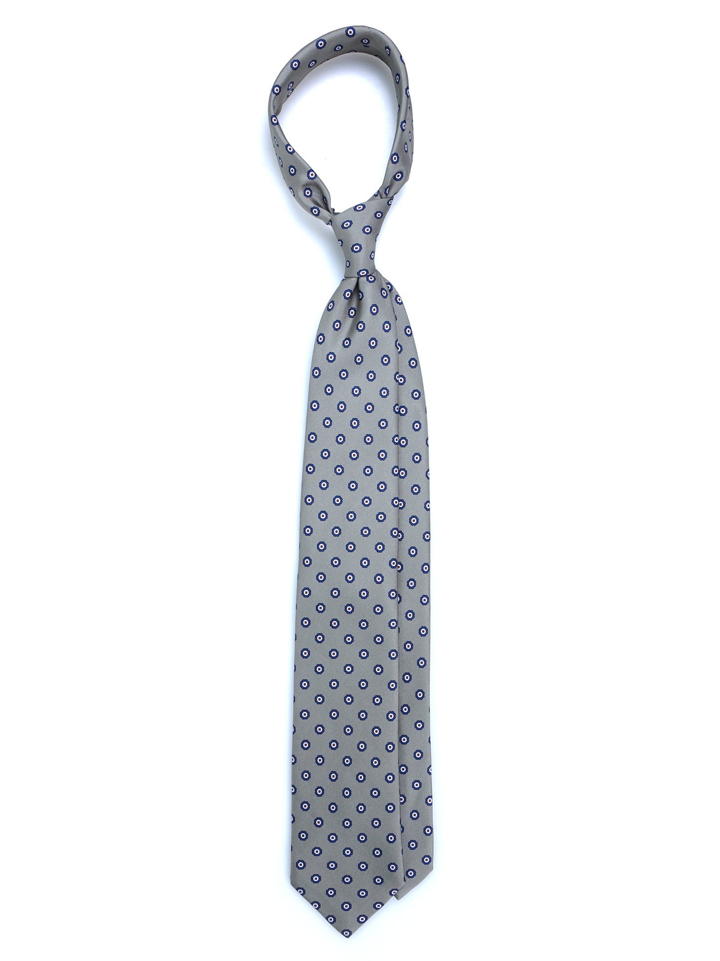3 fold grey in Printed silk tie VANNY