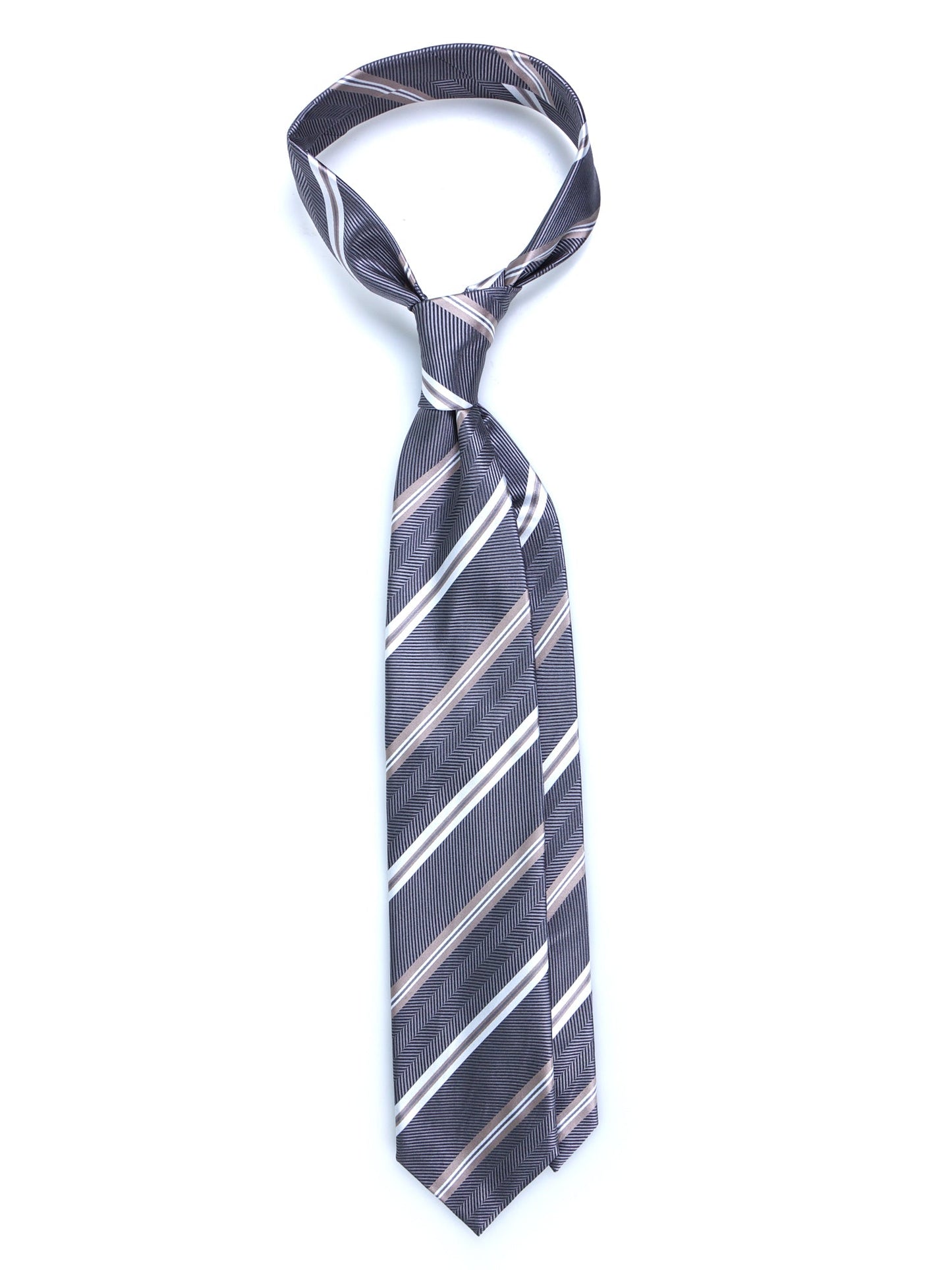 Gray 3 Fold Silk Jacquard Tie PARIS