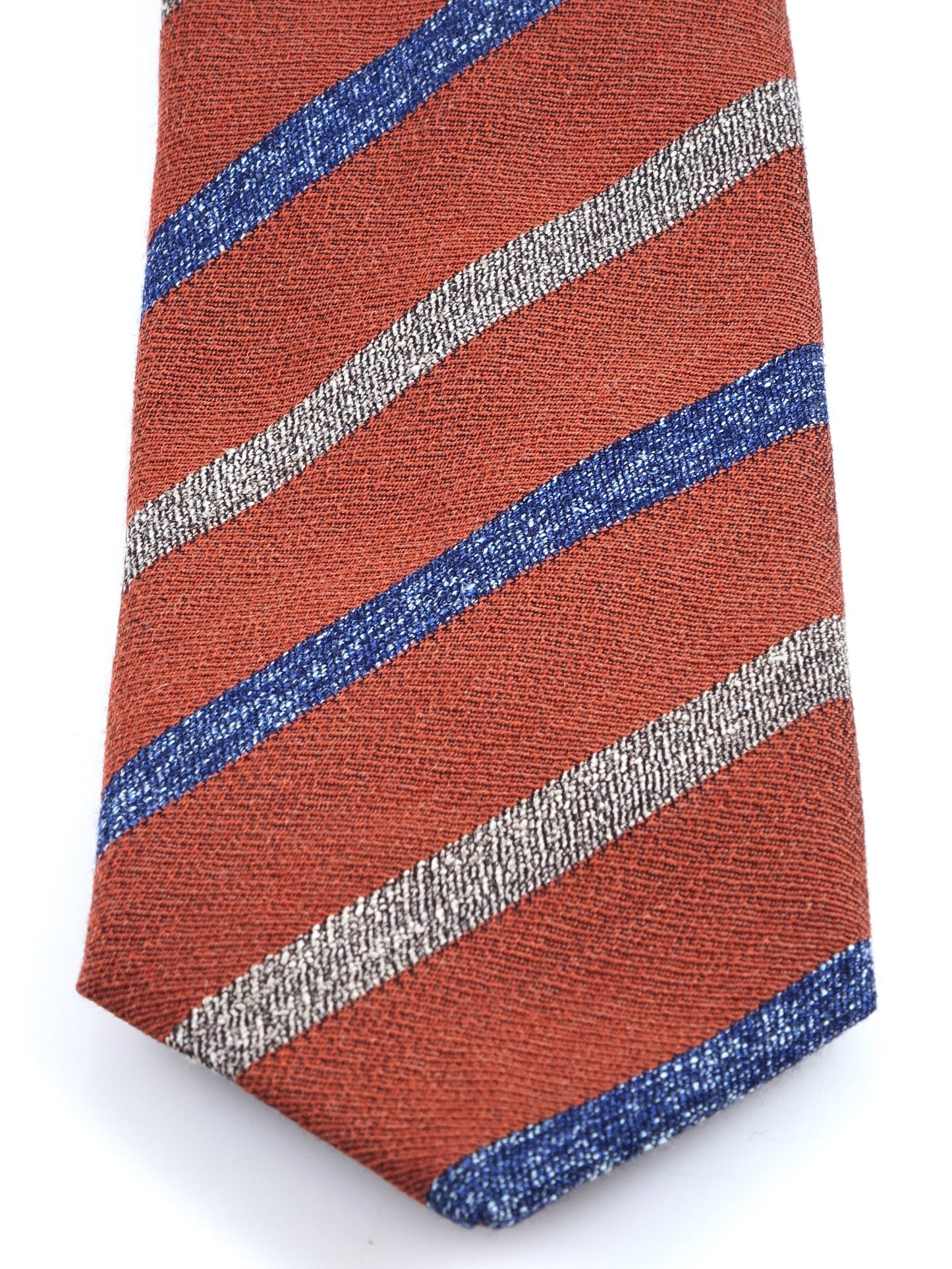 Light Brown Tie with 3 Folds in Wool/Silk NABIR