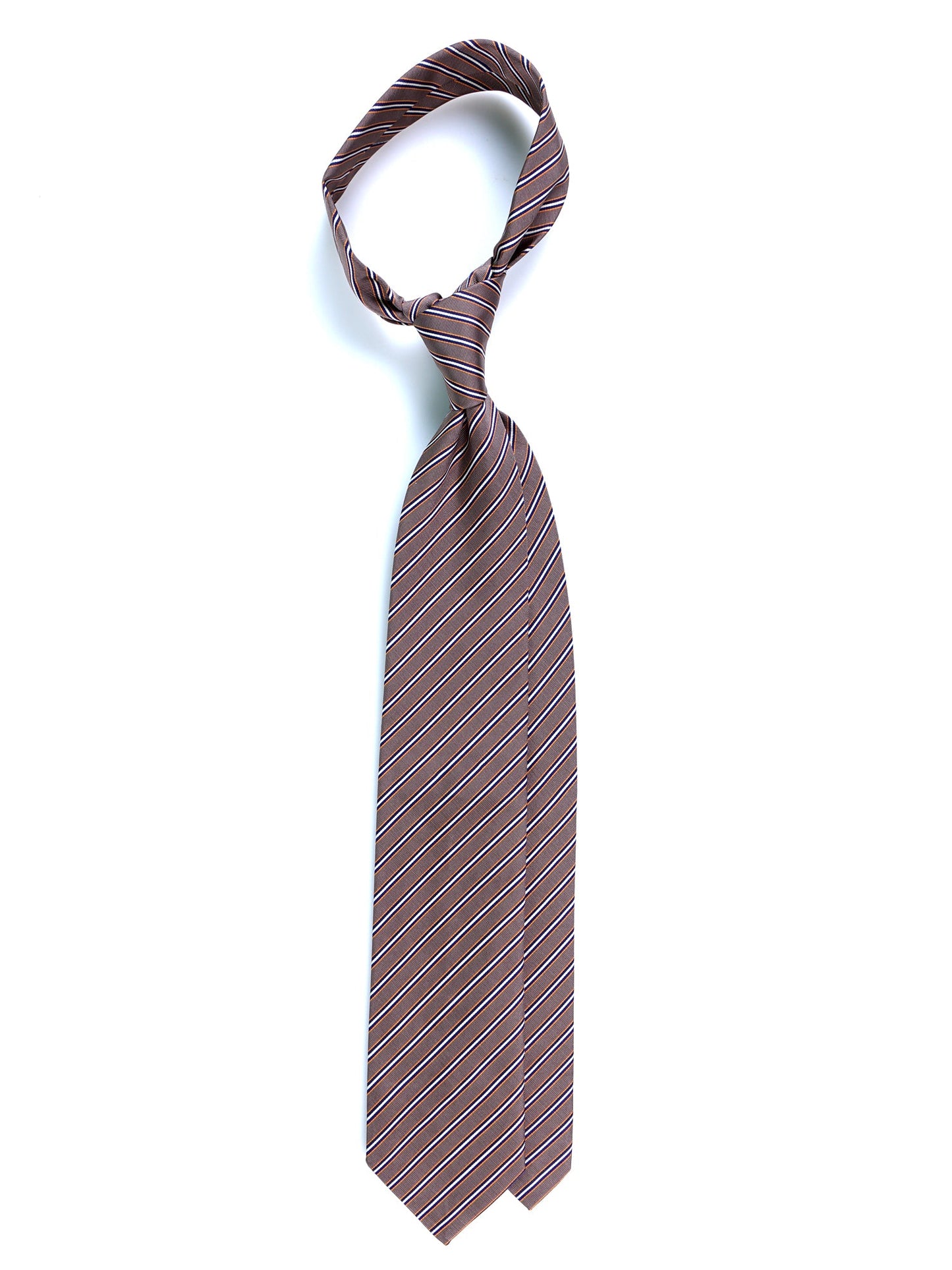 Brown 3 Folds MAVIS Silk Jacquard Tie