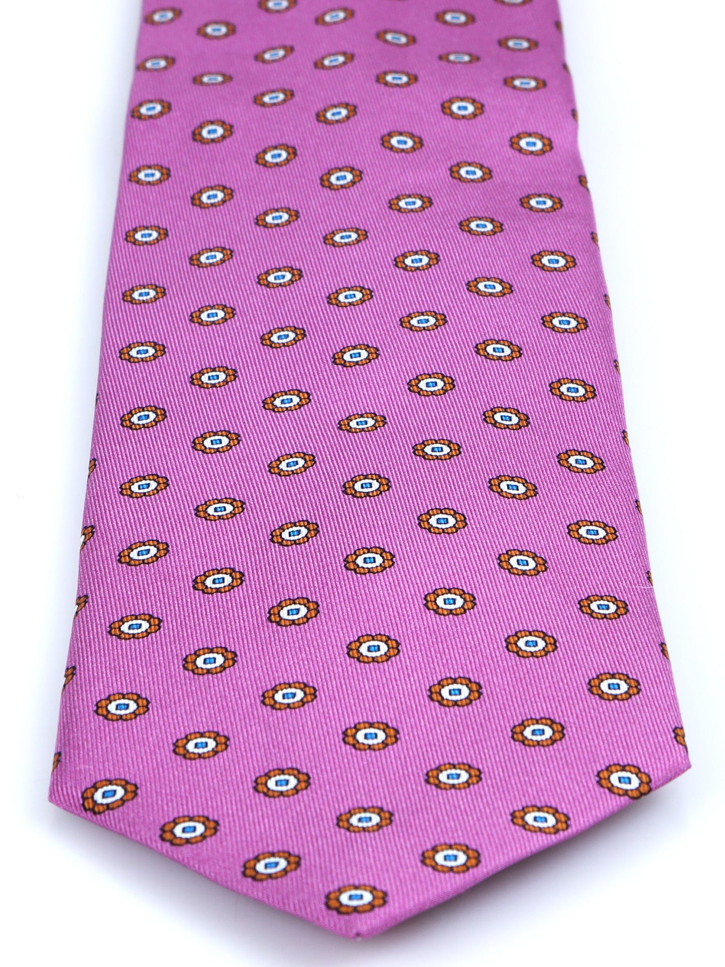 3 fold pink Printed silk tie VANNY