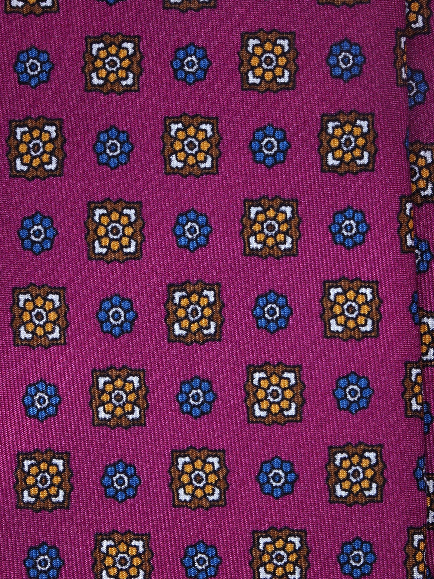 Lilac Tie with 3 Folds GAIA in Printed Silk
