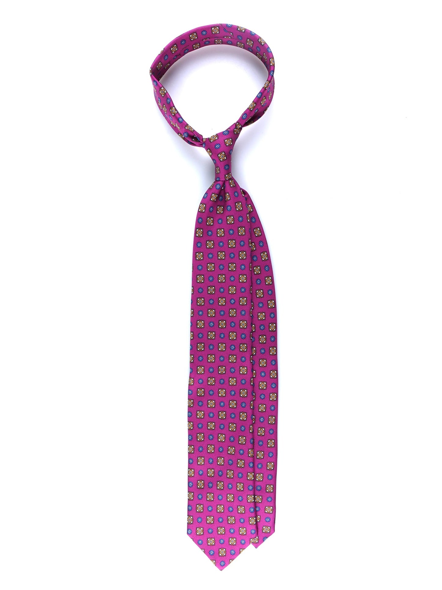 Lilac Tie with 3 Folds GAIA in Printed Silk