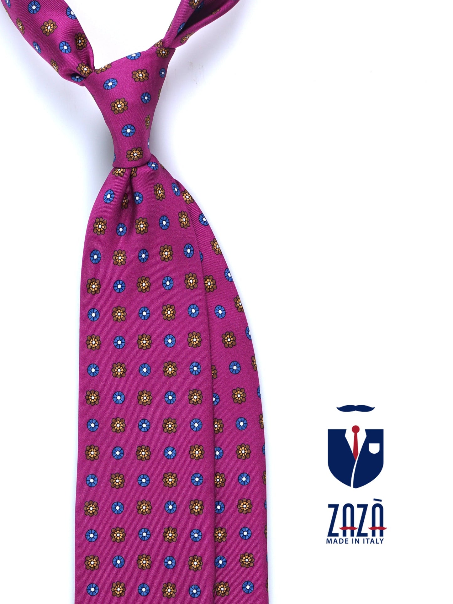 Lilac 3 Folds VALERY Printed Silk Tie