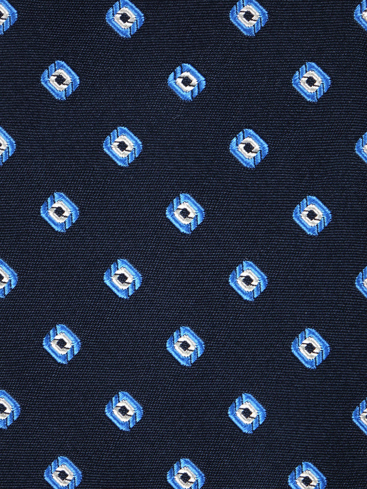 Dark Blue 3 Fold Silk/Cotton Tie GINGER
