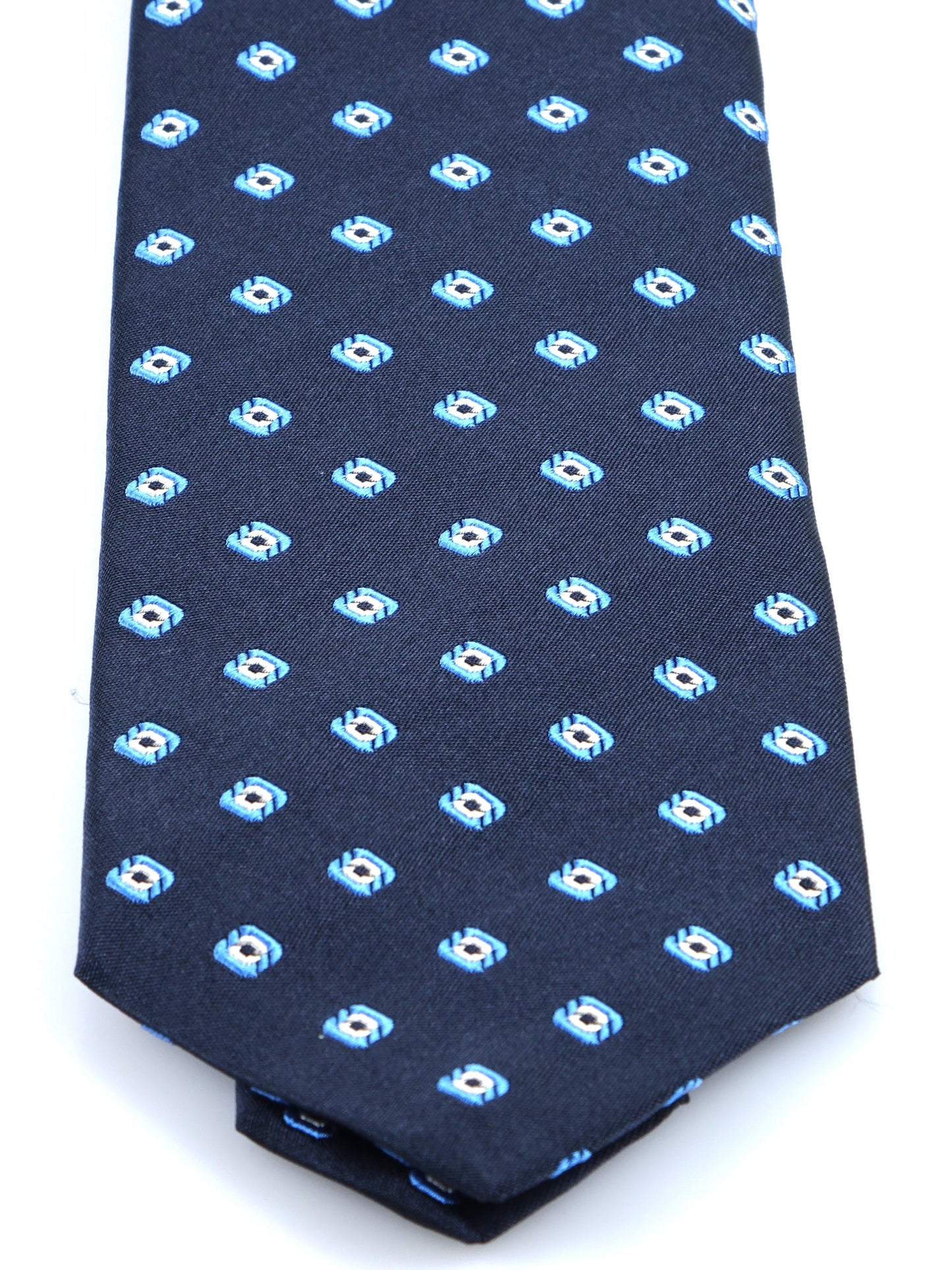 Dark Blue 3 Fold Silk/Cotton Tie GINGER