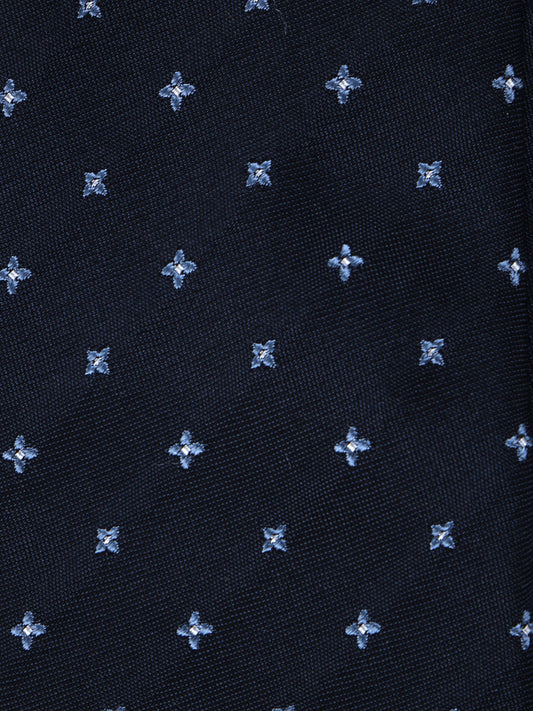 Dark Blue 3 Fold Silk/Cotton Tie MARTIN