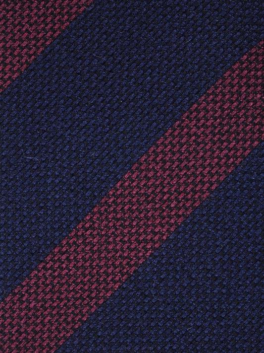Dark blue tie 3 folds in wool/silk WILLOW