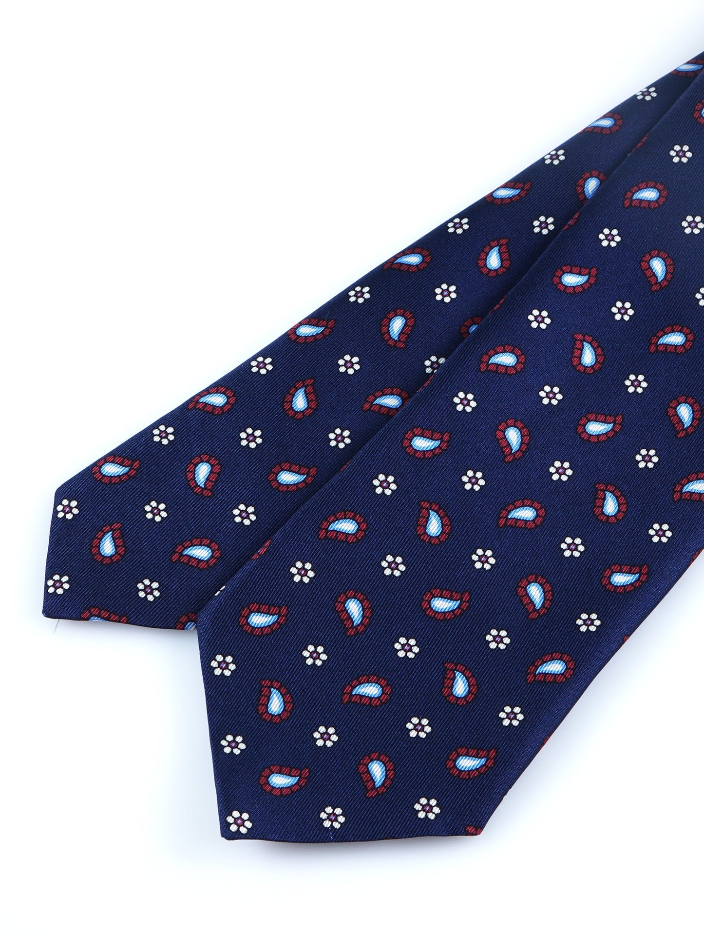 Blue Tie 3 Folds ESTER in Printed Silk