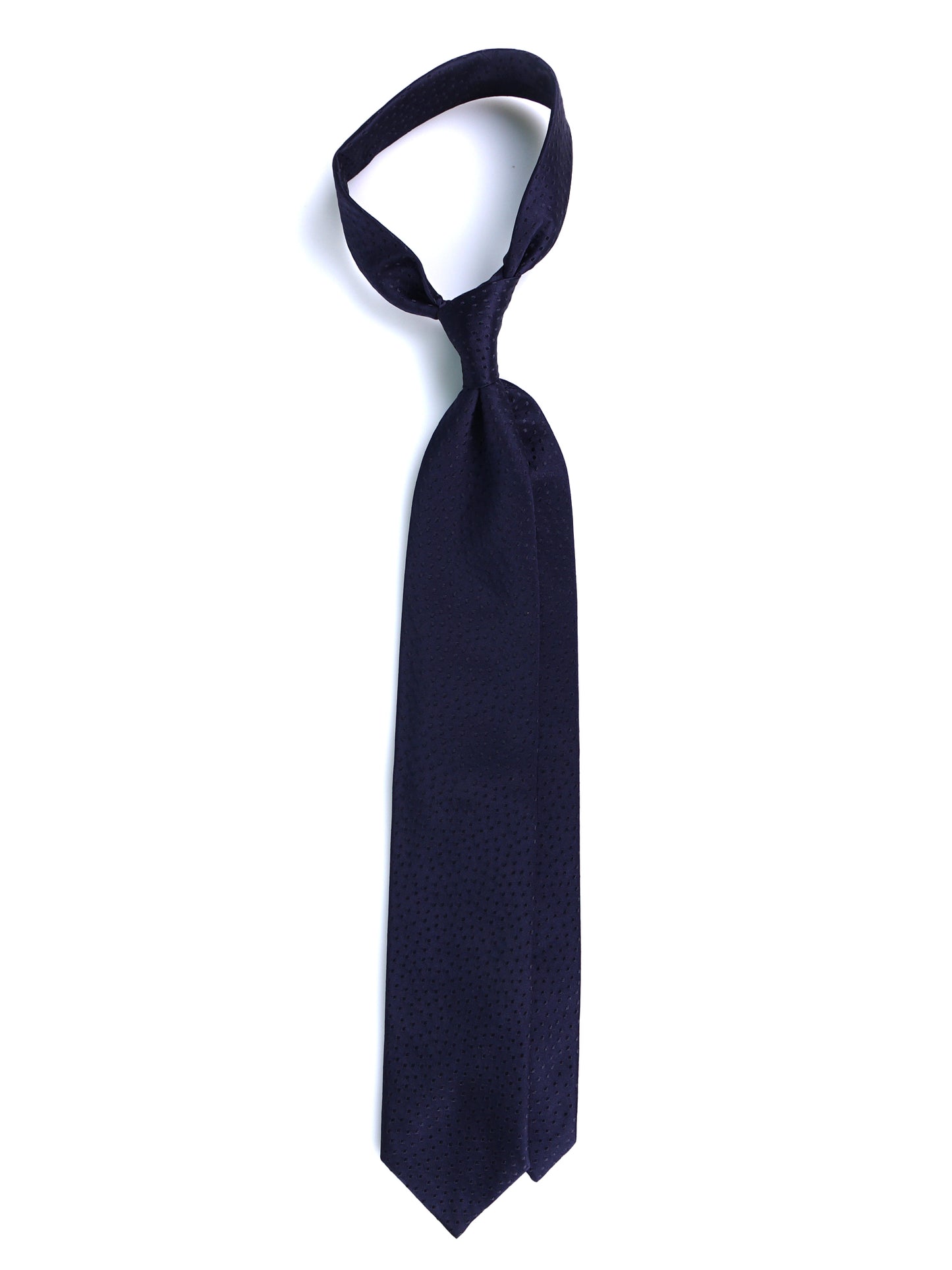 3 Fold Tie ABASIA in Woven Silk Dark Blue