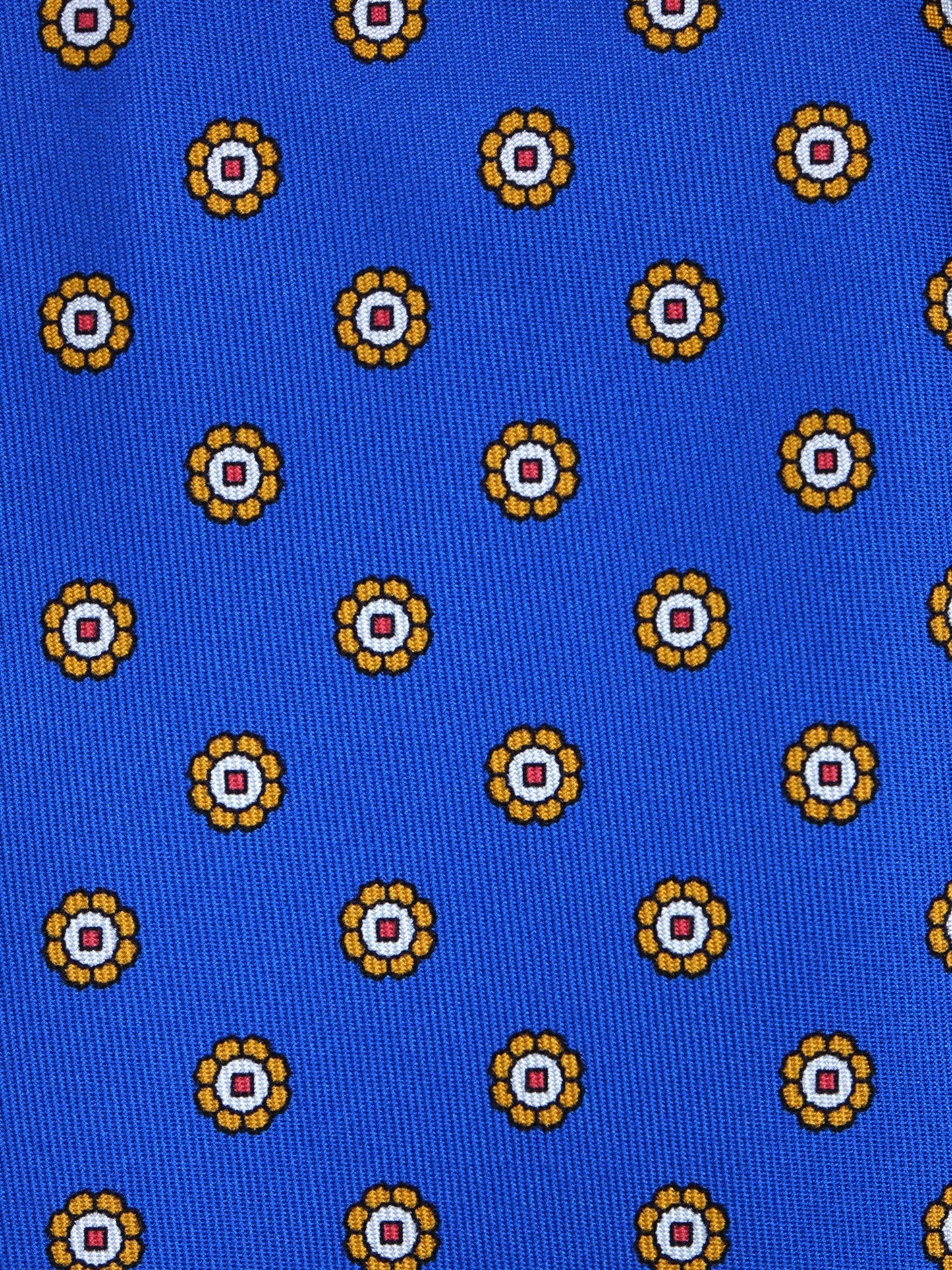 3 Fold Electric blue Printed Silk Tie VANNY